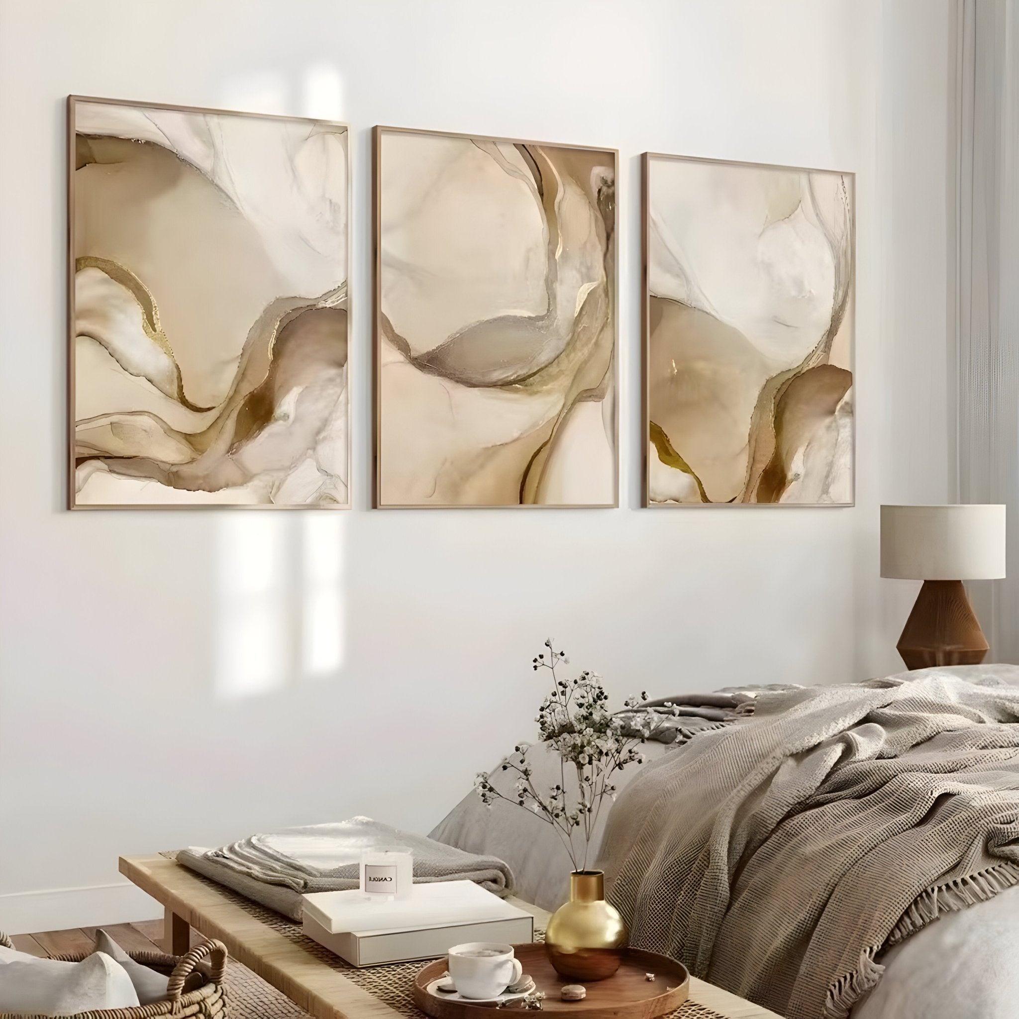 Beige Marble Canvases - Catrín Decor