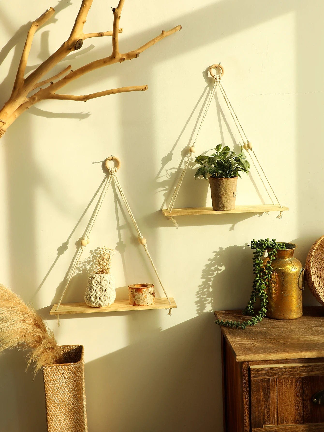 Macrame Floating Shelves - Catrín Decor